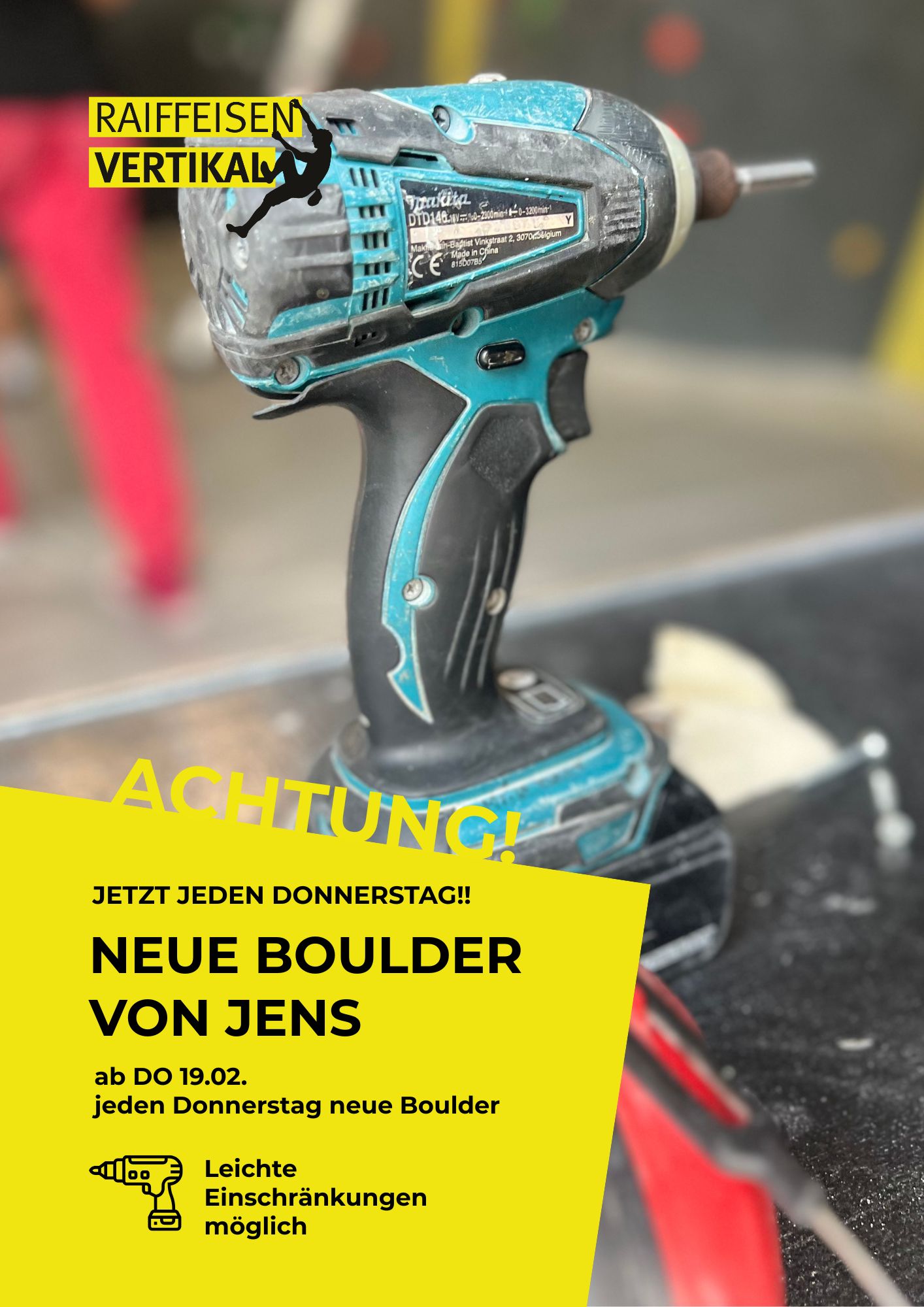 Jeden Donnerstag neue Boulder von Jens!