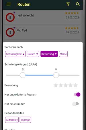 Kletterhallenapp